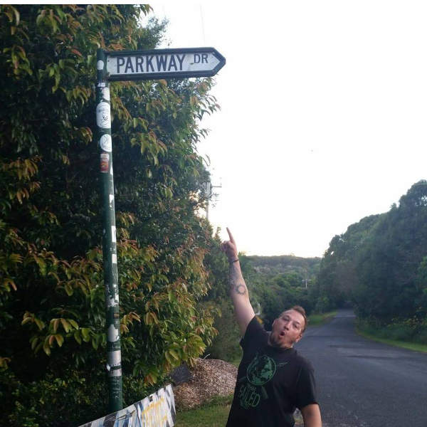 Dyl Price Parkway Drive sign