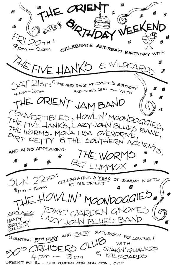 The Orient Birthday 1991 Flyer